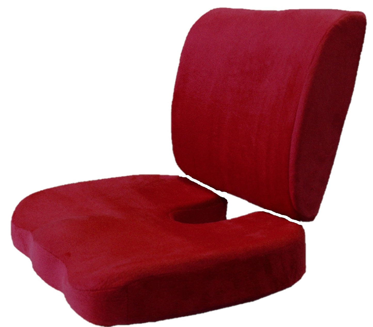 2PC SET - Premium High Resilience Memory Foam Lumbar Support Back Cushion and Coccyx Seat Cushion Pad