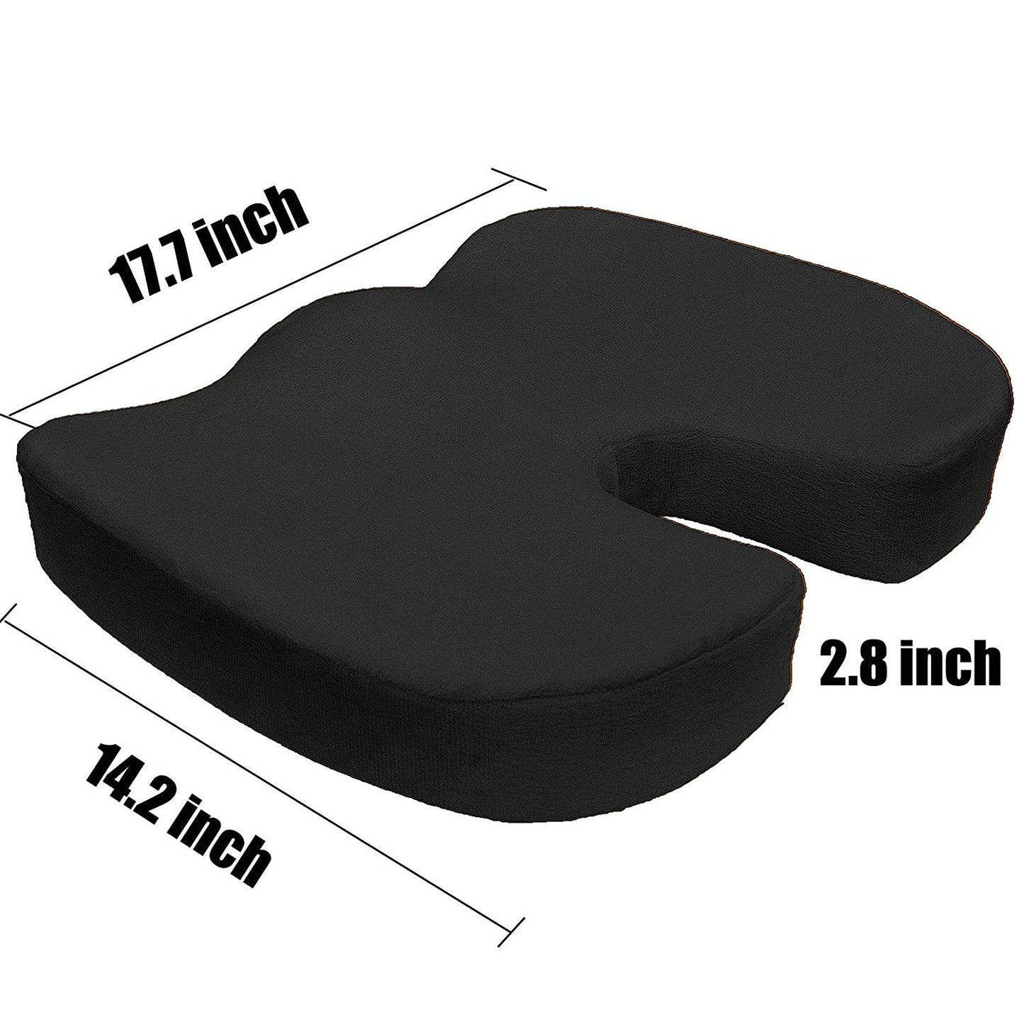 Non Slip Seat Cushion - Non Slip Bottom High Resilience Memory Foam Coccyx Seat Cushion Pad Support Pillow Sciatica and Pain Relief